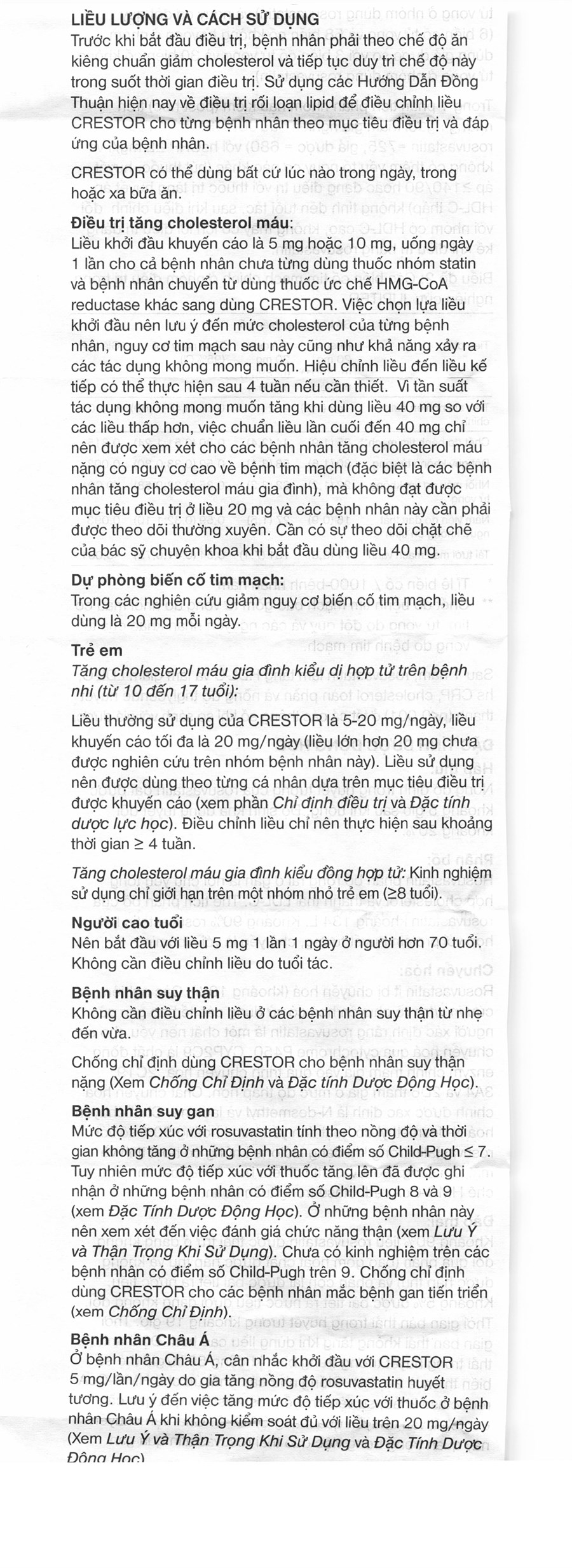 Crestor 5mg trị rối loạn lipid máu